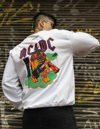 AC DC Designed Oversized Sweatshirt