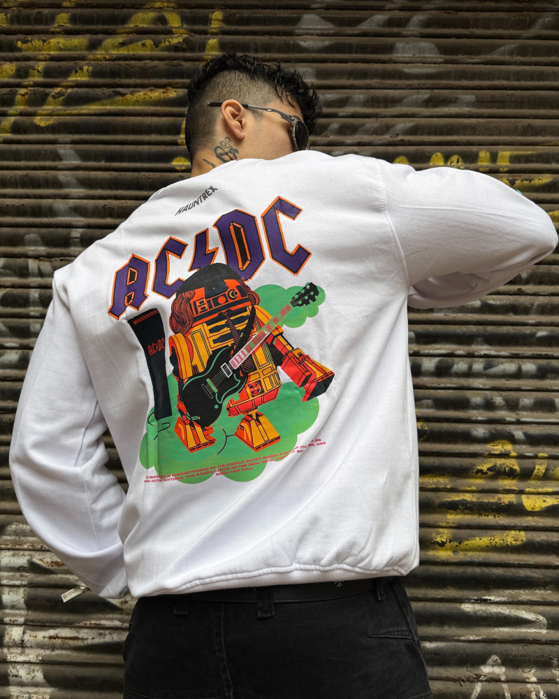 AC DC Designed Oversized Sweatshirt
