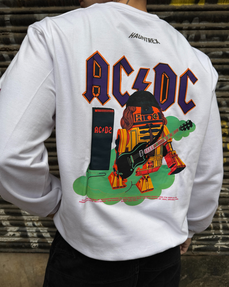 AC DC Designed Oversized Sweatshirt