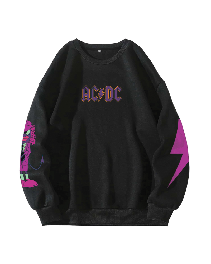 AC DC Designed Oversized Sweatshirt