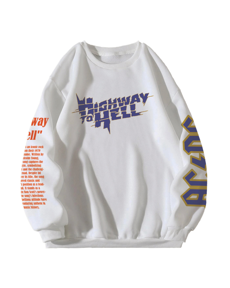 Highway To Hell Designed Oversized Sweatshirt