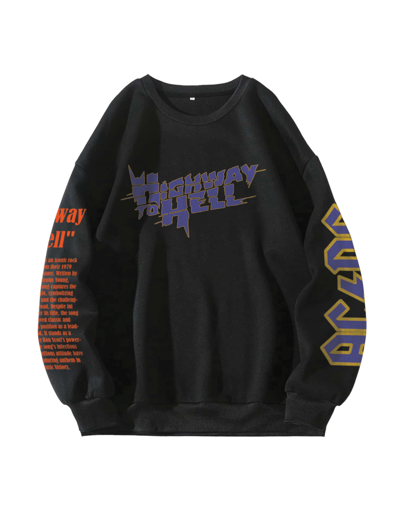 Highway To Hell Designed Oversized Sweatshirt